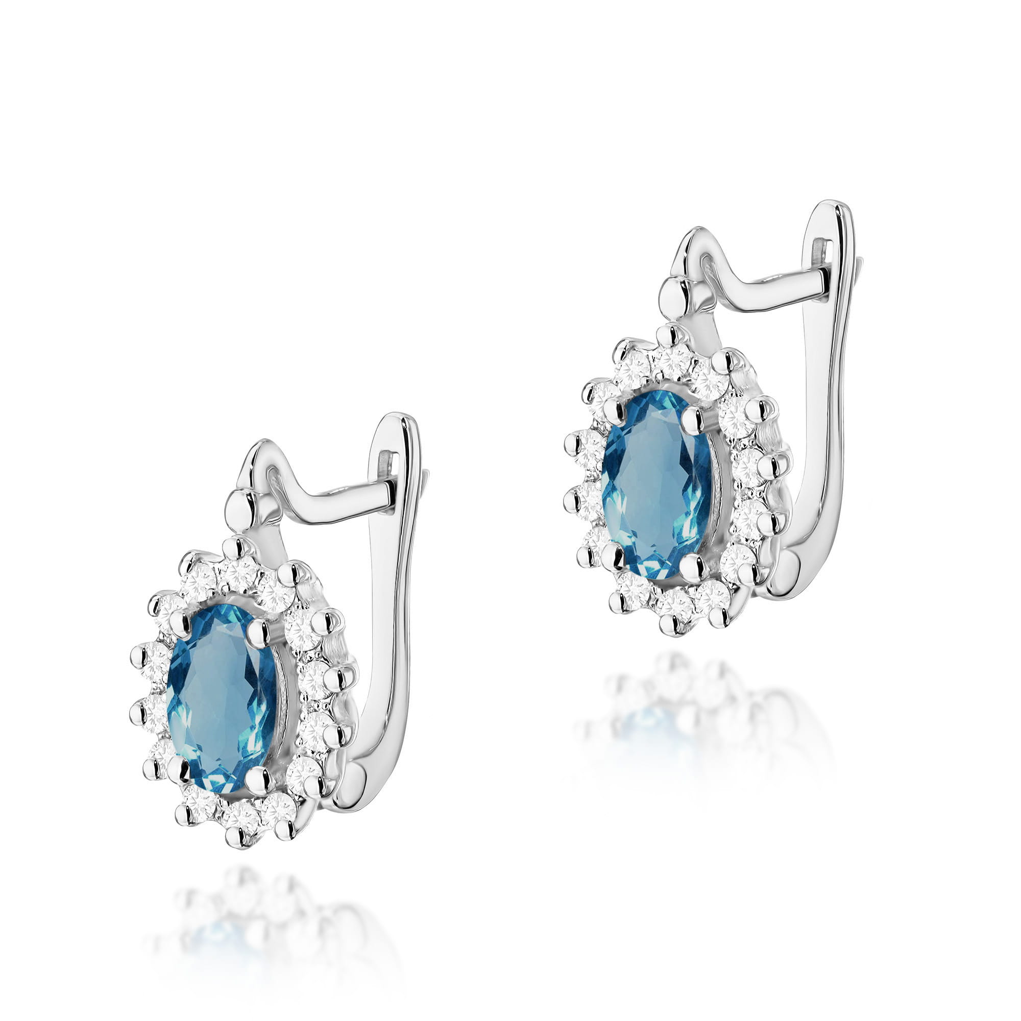 Kolczyki Topaz London Blue 2 x 0,50ct białe złoto 1 Kolczyki K0182 Topaz London Blue 2 x 0