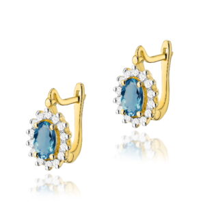 Kolczyki K0182 Topaz London Blue 2 x 0