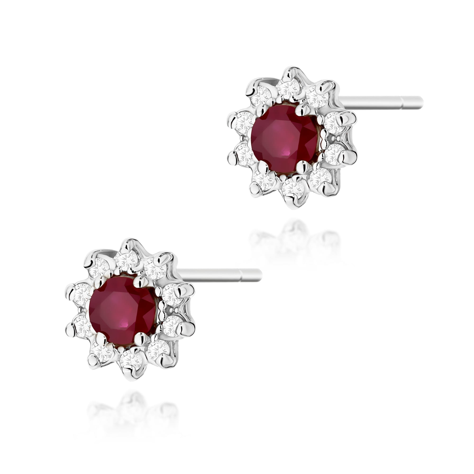 Kolczyki Rubin 2 x 0,15ct białe złoto 1 Kolczyki K0185 Rubin 2 x 0