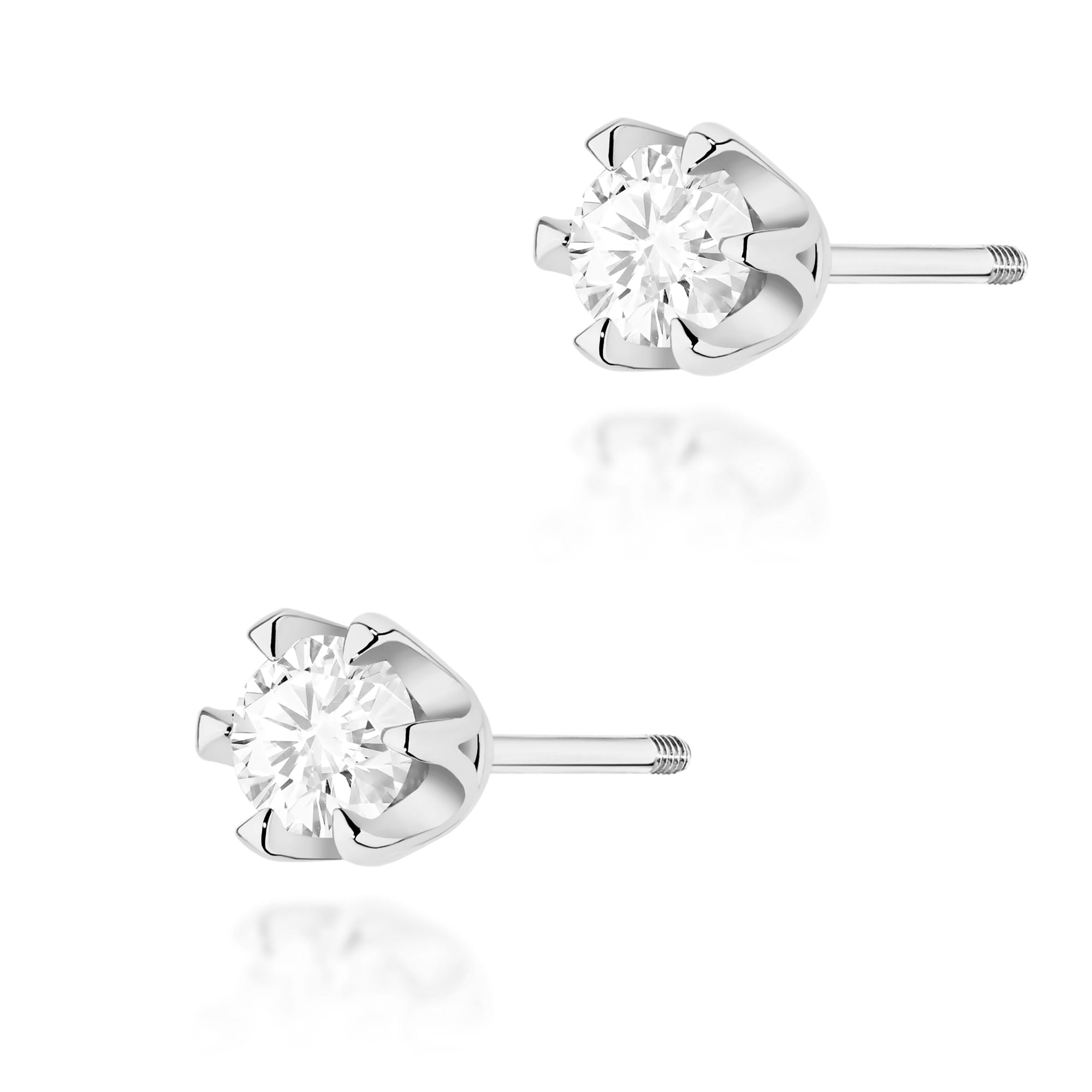 Kolczyki Diament 2 x 0,30ct białe złoto sztyft zakręcany 1 Kolczyki K0220 Diament 2 x 0