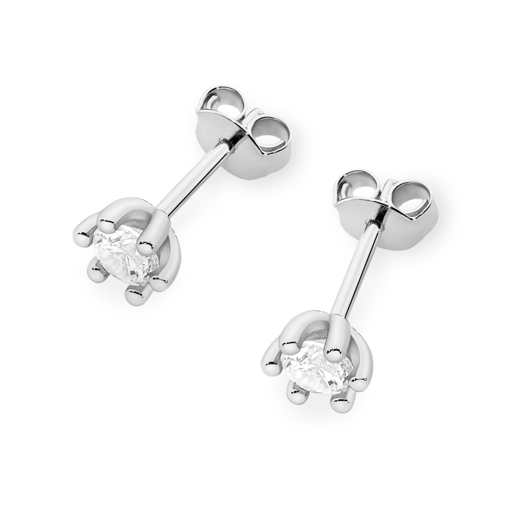 Kolczyki Diament 2 x 0,15ct białe złoto 2 15ct białe złoto Jubiler Kraków BigDIAMOND