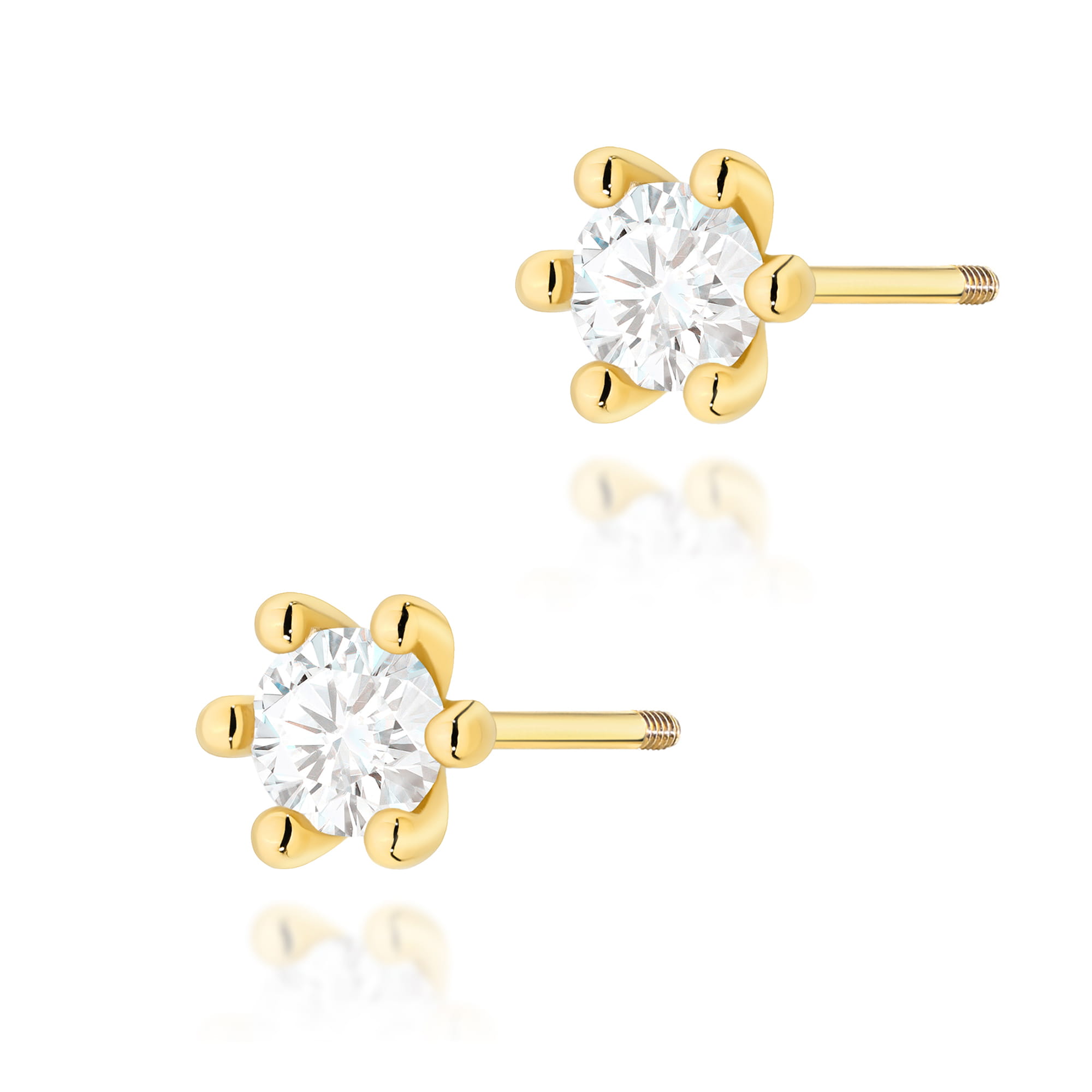 Kolczyki Diament 2 x 0,30ct żółte złoto sztyft zakręcany 1 Kolczyki K0222 Diament 2 x 0