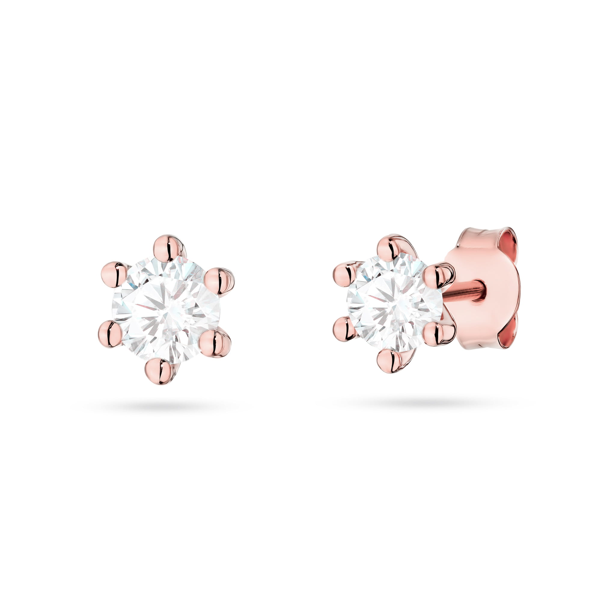 Kolczyki Diament Laboratoryjny 2 x 0,10ct różowe złoto 1 Kolczyki K0222 Diament Laboratoryjny 2 x 0