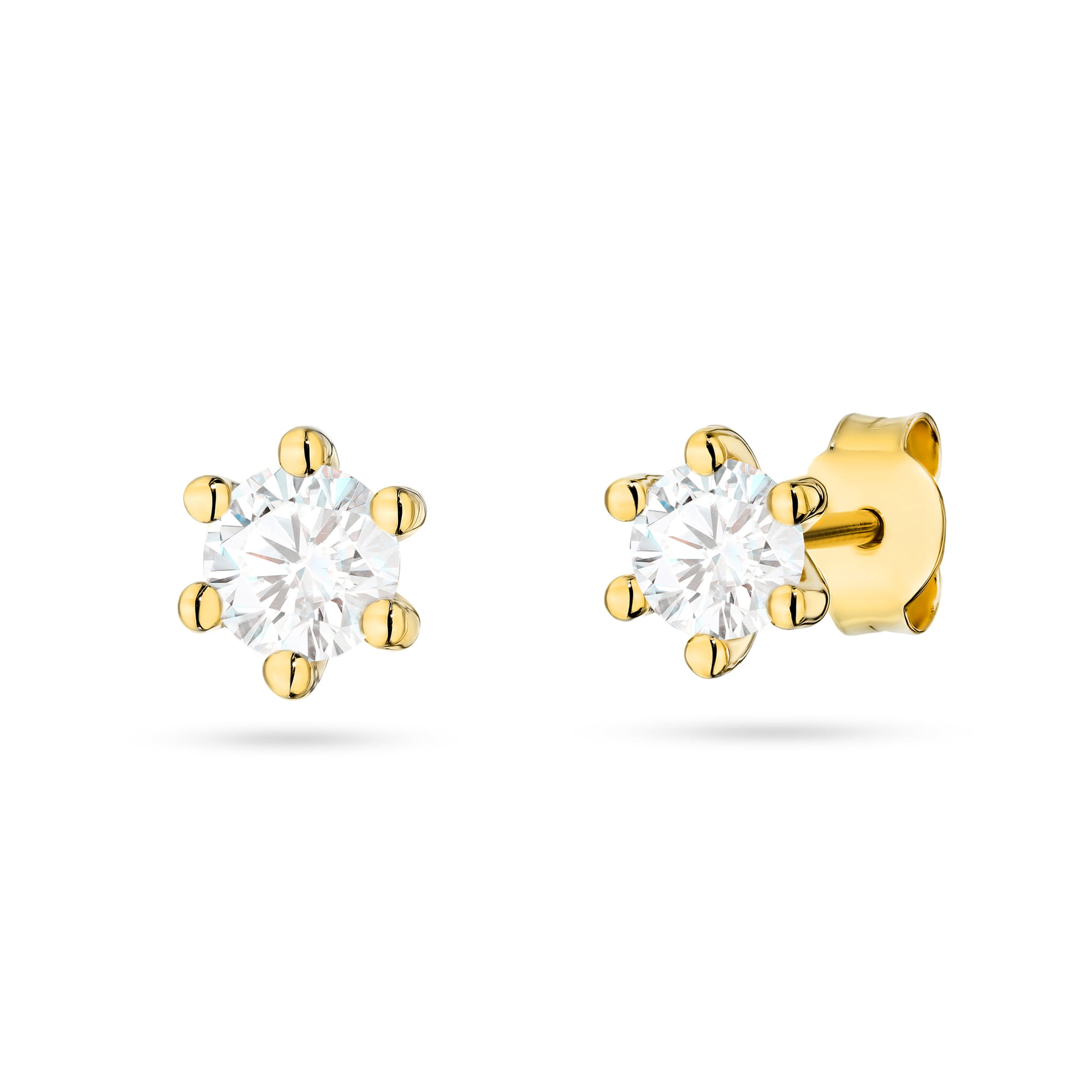 Kolczyki Diament Laboratoryjny 2 x 0,30ct żółte złoto 1 Kolczyki K0222 Diament Laboratoryjny 2 x 0