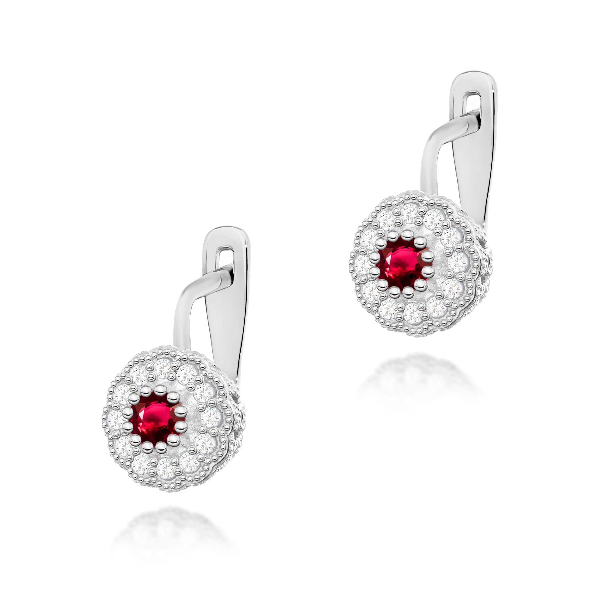 Kolczyki Rubin 2 x 0,15ct białe złoto 1 Kolczyki K0284 Rubin 2 x 0