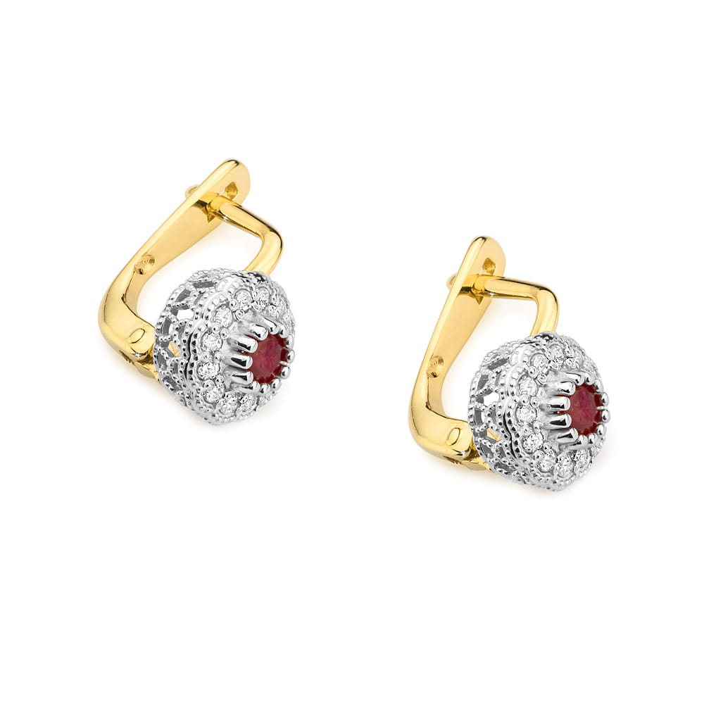 Kolczyki Rubin 2 x 0,15ct żółte złoto 2 15ct żółte złoto Jubiler Kraków BigDIAMOND