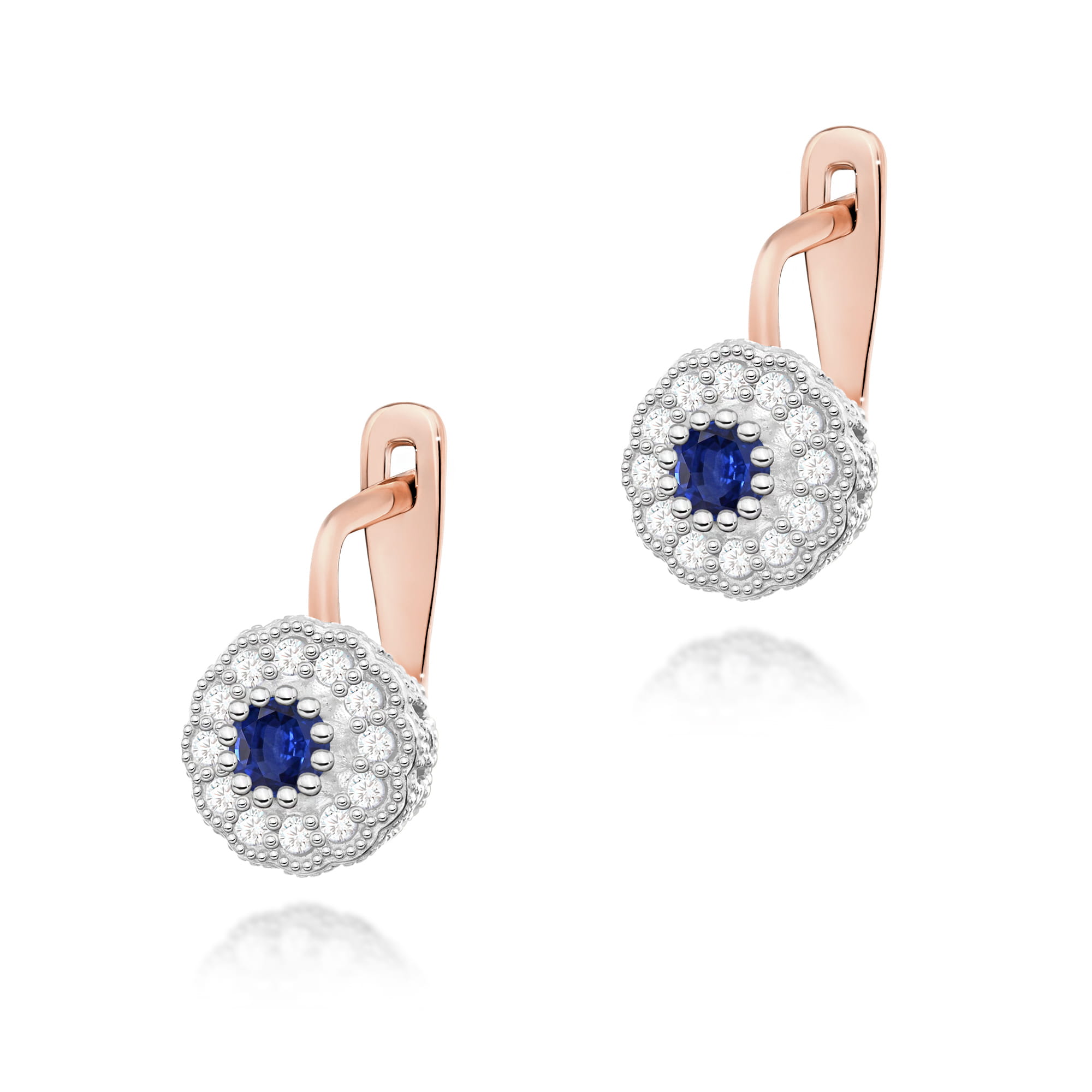 Kolczyki Szafir 2 x 0,15ct różowe złoto 1 Kolczyki K0284 Szafir 2 x 0