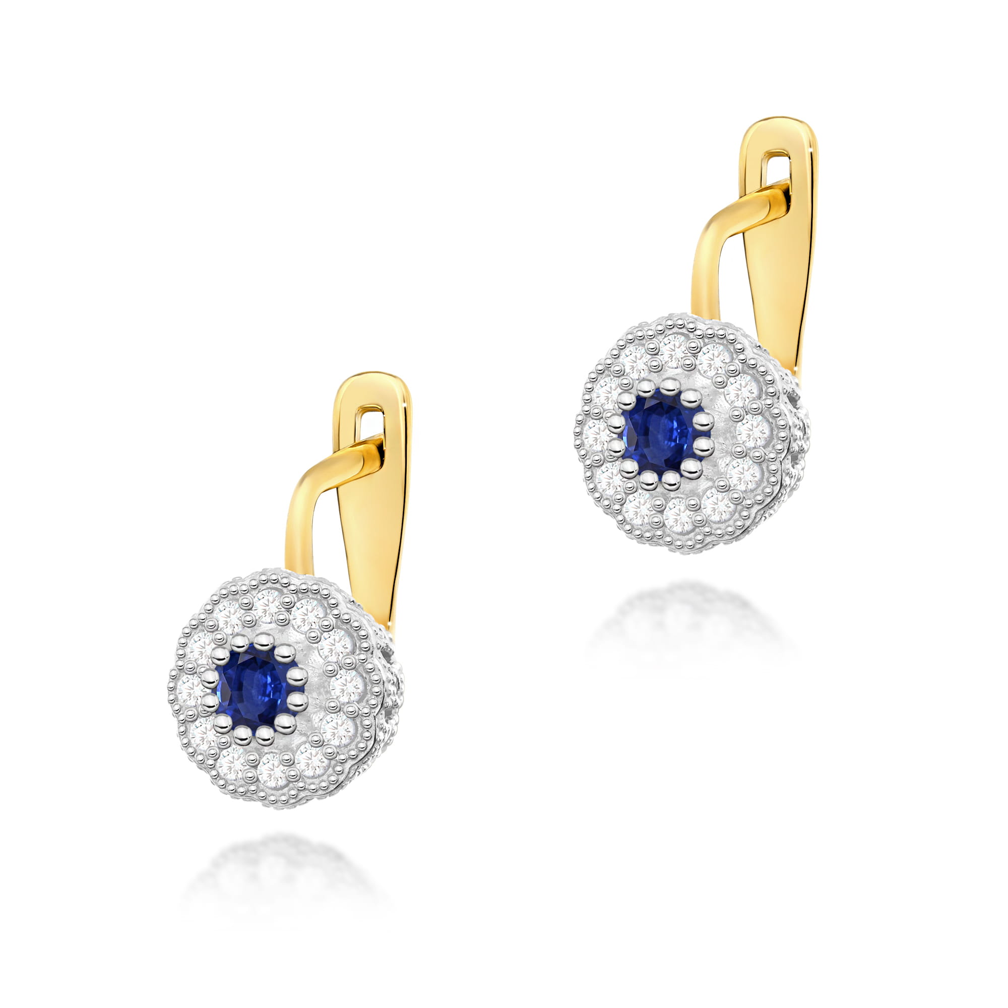 Kolczyki Szafir 2 x 0,15ct żółte złoto 1 Kolczyki K0284 Szafir 2 x 0