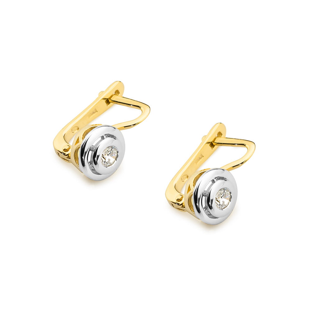 Kolczyki Diament 2 x 0,10ct żółte złoto 2 10ct żółte złoto Jubiler Kraków BigDIAMOND