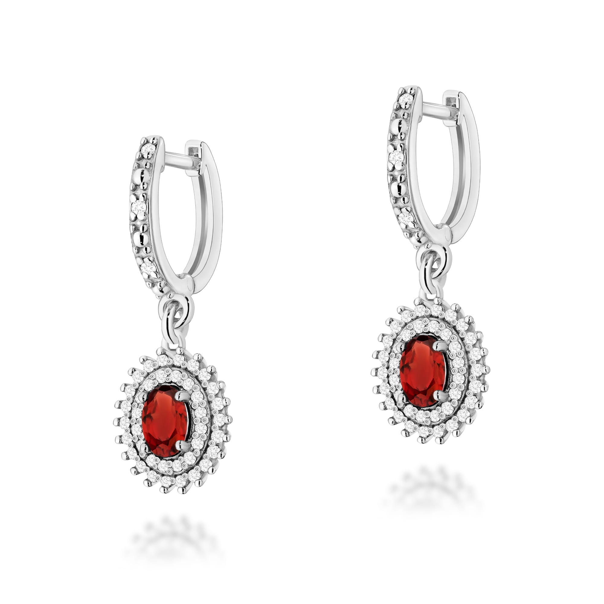 Kolczyki Granat 2 x 0,50ct białe złoto 1 Kolczyki K0303 Granat 2 x 0