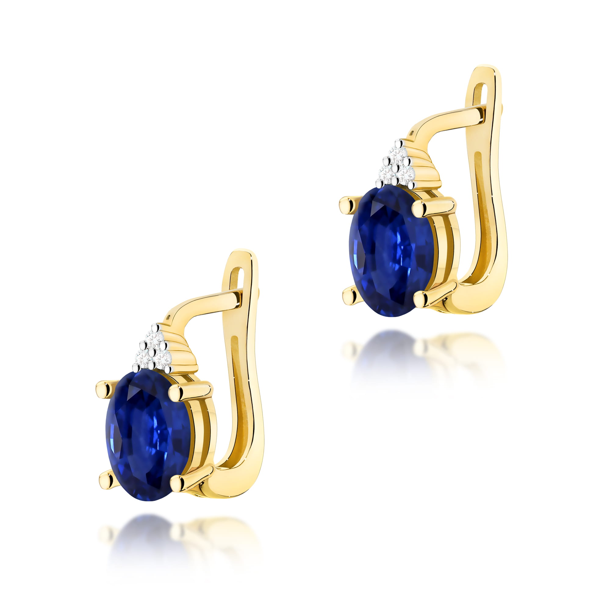 Kolczyki Szafir 2 x 0,90ct żółte złoto 1 Kolczyki K0308 Szafir 2 x 0
