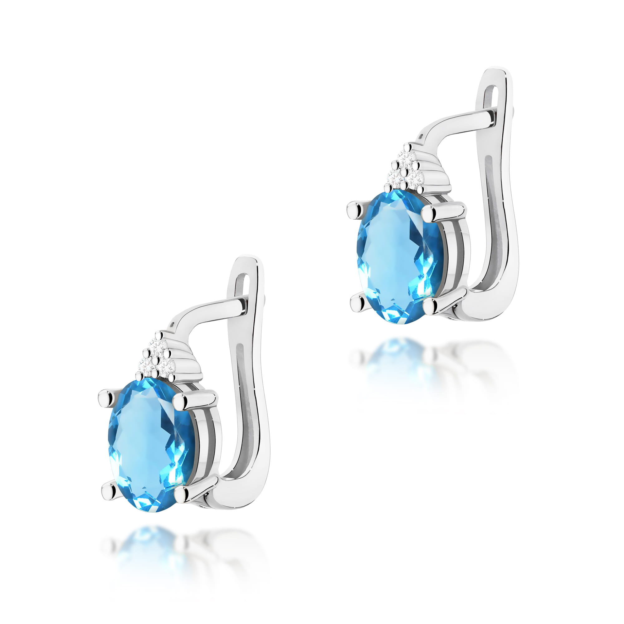 Kolczyki Topaz 2 x 0,90ct białe złoto 1 Kolczyki K0308 Topaz 2 x 0