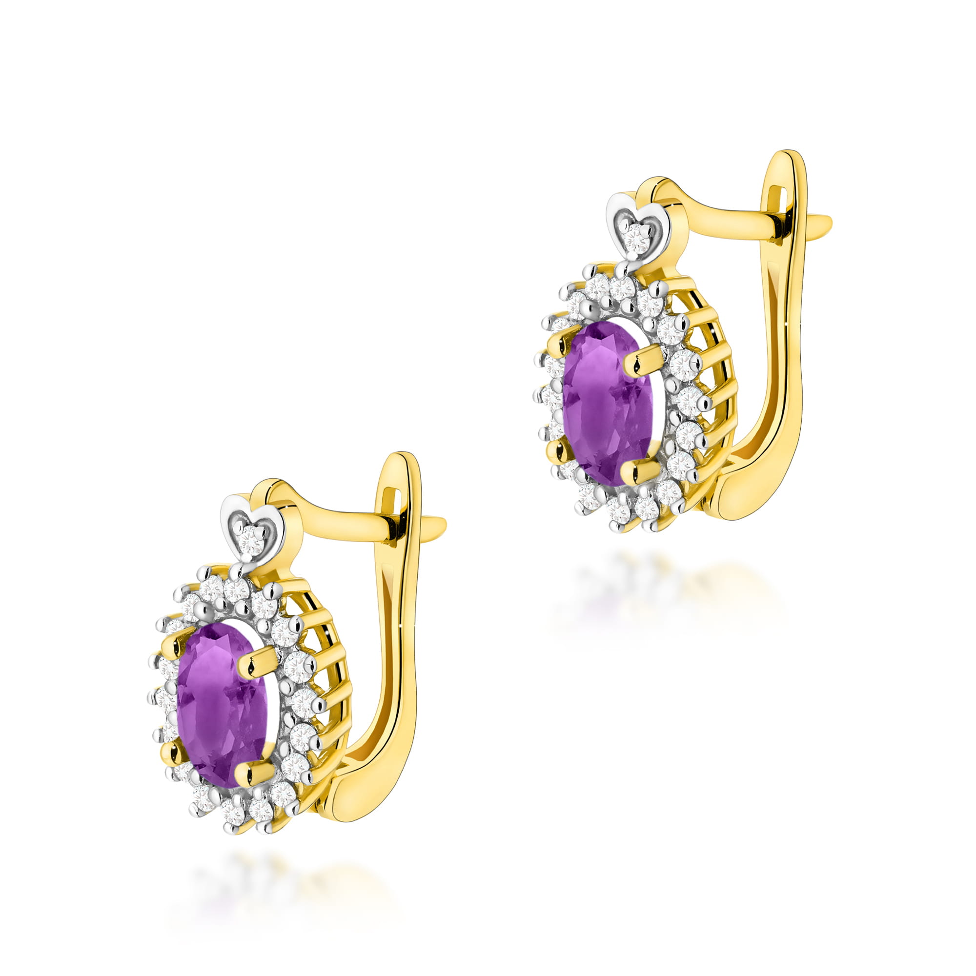 Kolczyki Ametyst 2 x 0,80ct żółte złoto 1 Kolczyki K0312 Ametyst 2 x 0