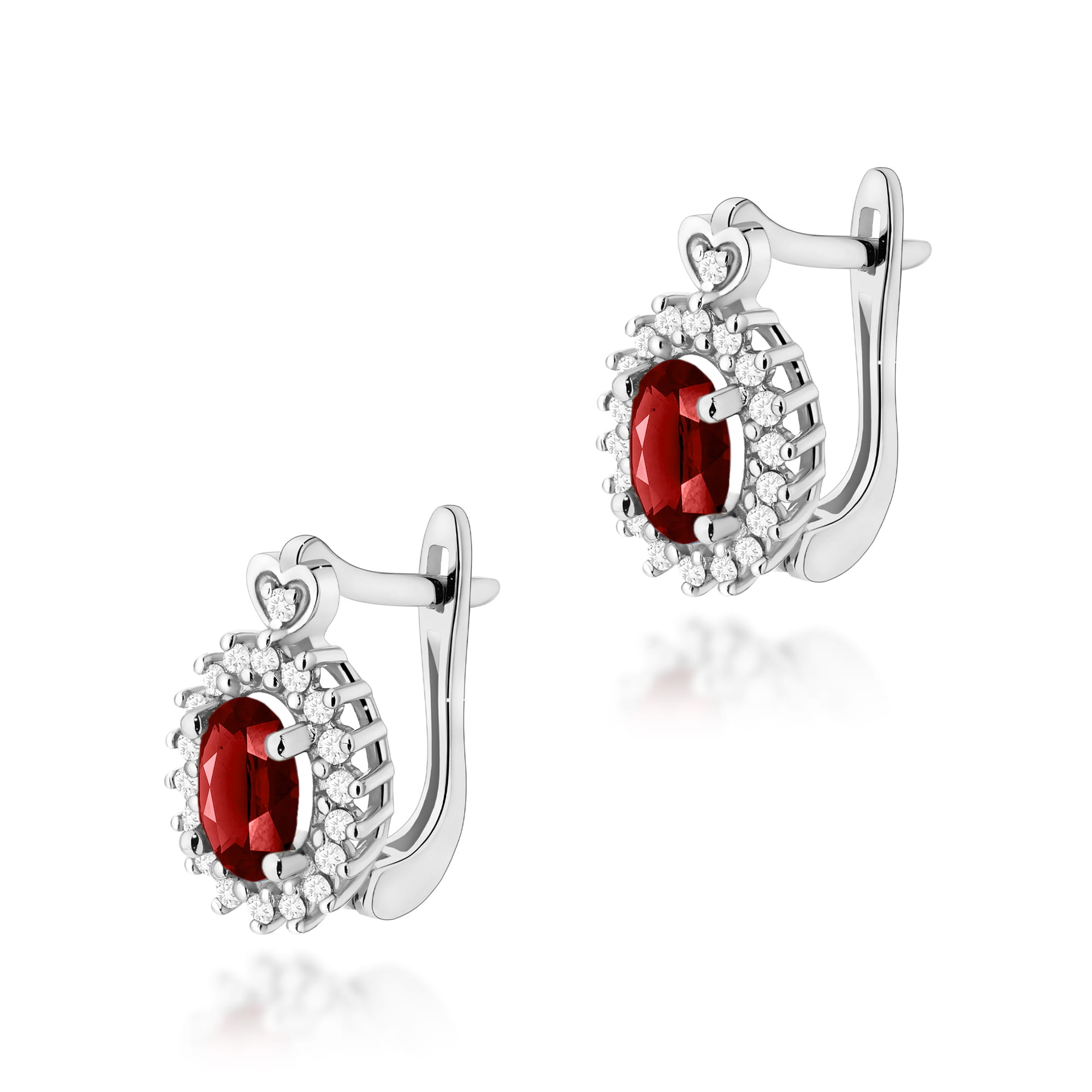 Kolczyki Granat 2 x 0,50ct białe złoto 1 Kolczyki K0312 Granat 2 x 0