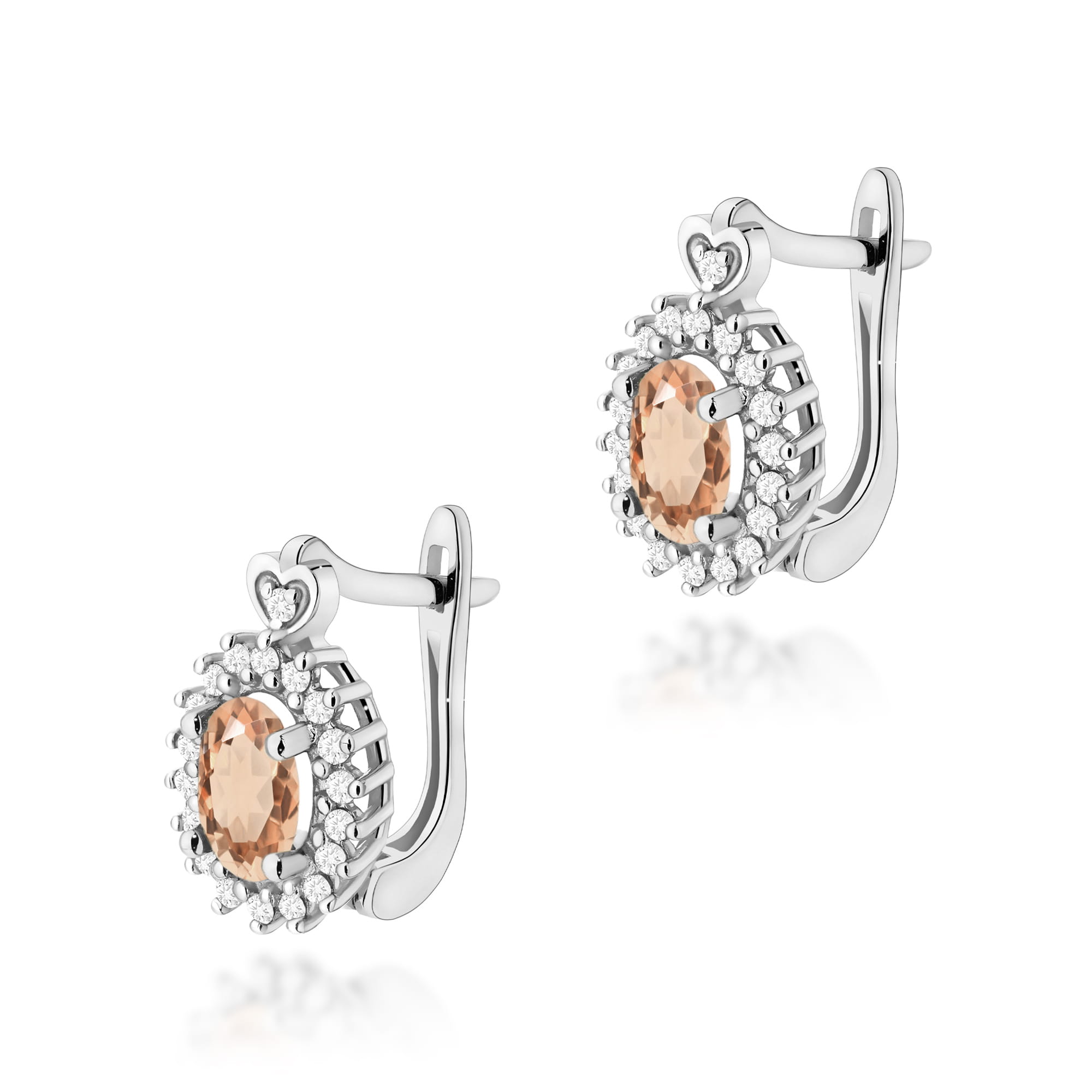 Kolczyki Morganit 2 x 0,40ct białe złoto 1 Kolczyki K0312 Morganit 2 x 0