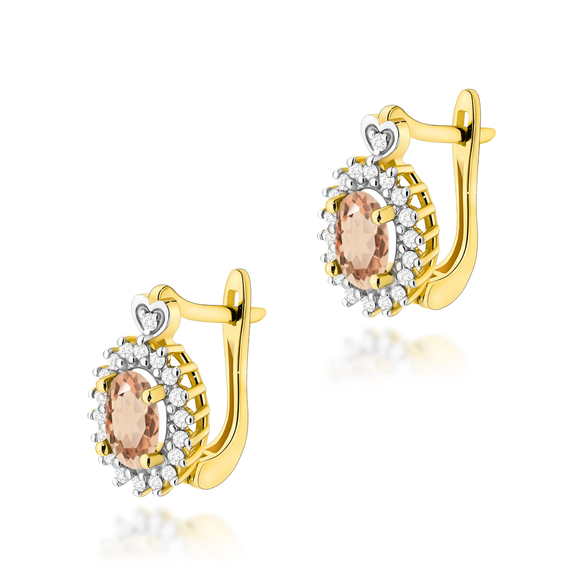 Kolczyki Morganit 2 x 0,40ct żółte złoto 1 Kolczyki K0312 Morganit 2 x 0