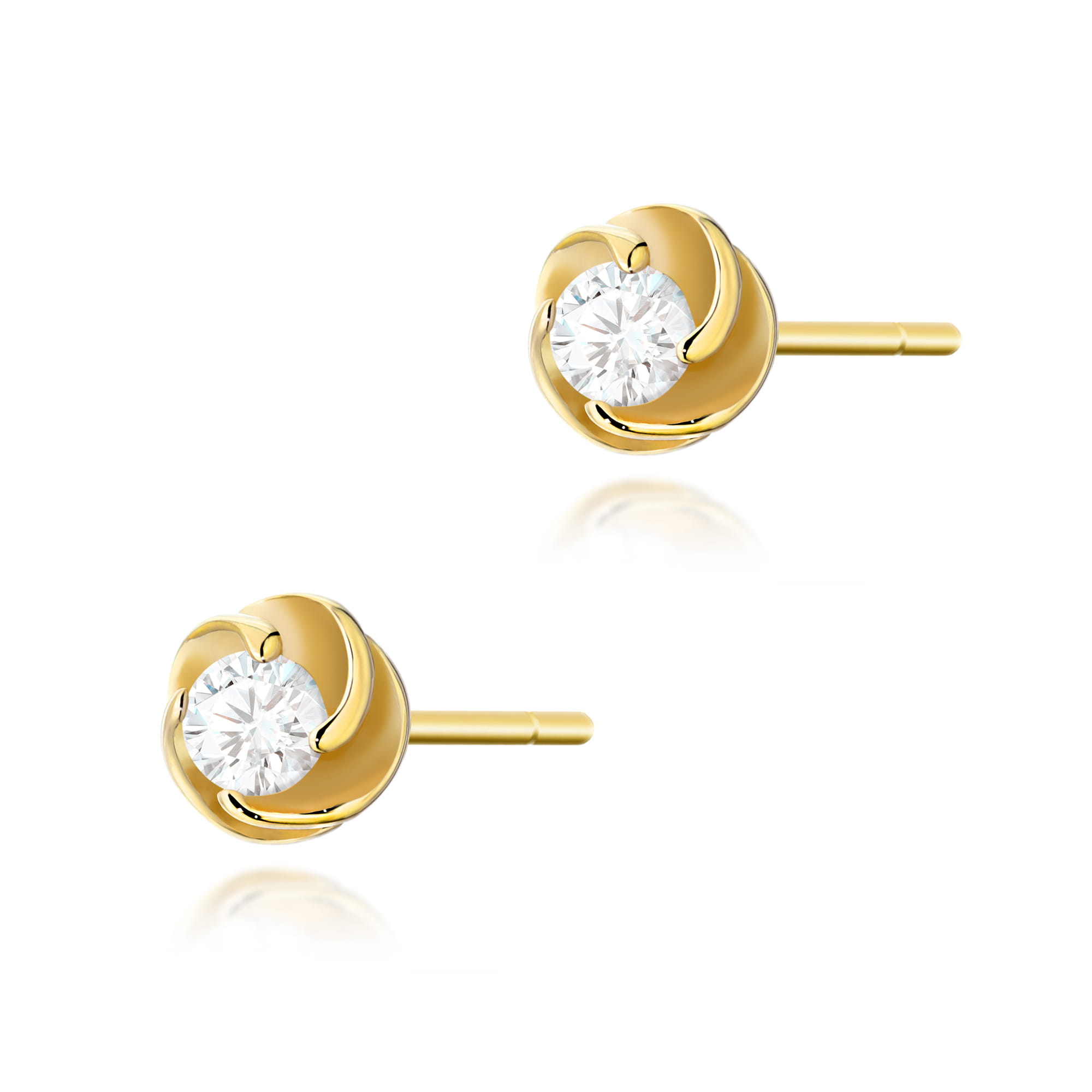 Kolczyki Diament 2 x 0,08ct żółte złoto 1 Kolczyki K0329 Diament 2 x 0