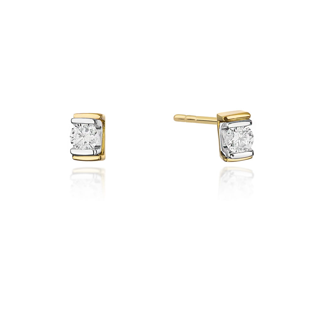 Kolczyki Diament 2 x 0,10ct żółte złoto 1 Kolczyki K0343 Diament 2 x 0
