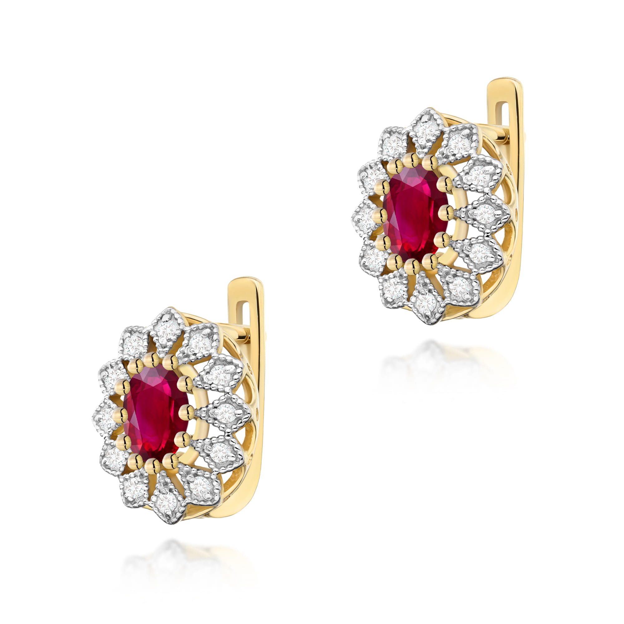 Kolczyki Rubin 2 x 0,60ct żółte złoto 1 Kolczyki K0354 Rubin 2 x 0