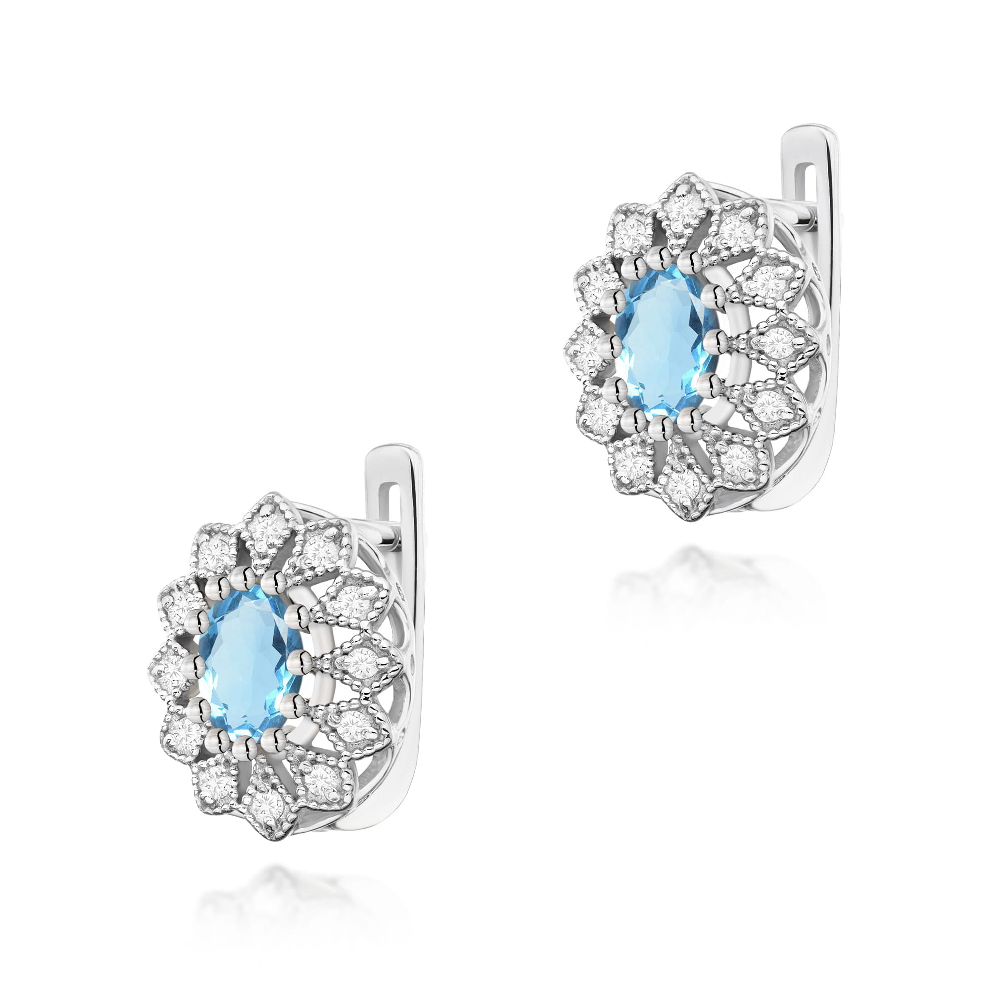 Kolczyki Topaz 2 x 0,50ct białe złoto 1 Kolczyki K0354 Topaz 2 x 0