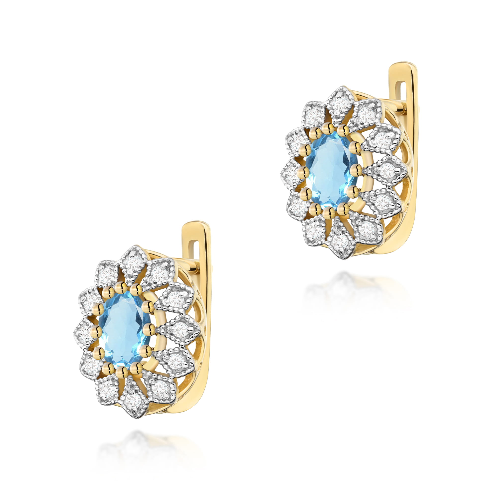 Kolczyki Topaz 2 x 0,50ct żółte złoto 1 Kolczyki K0354 Topaz 2 x 0