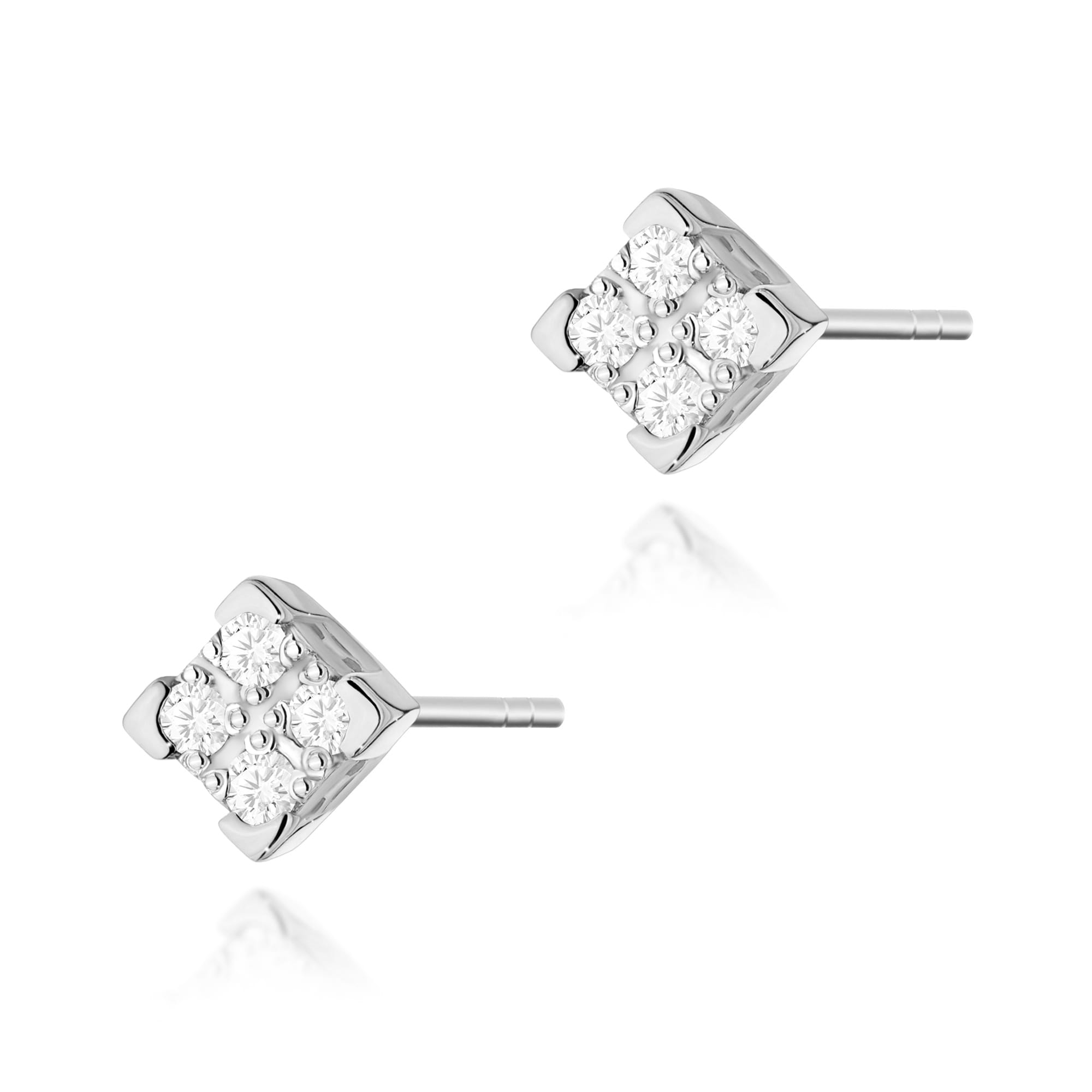 Kolczyki z diamentami białe złoto 1 Kolczyki K0402 z diamentami białe złoto Jubiler Kraków BigDIAMOND