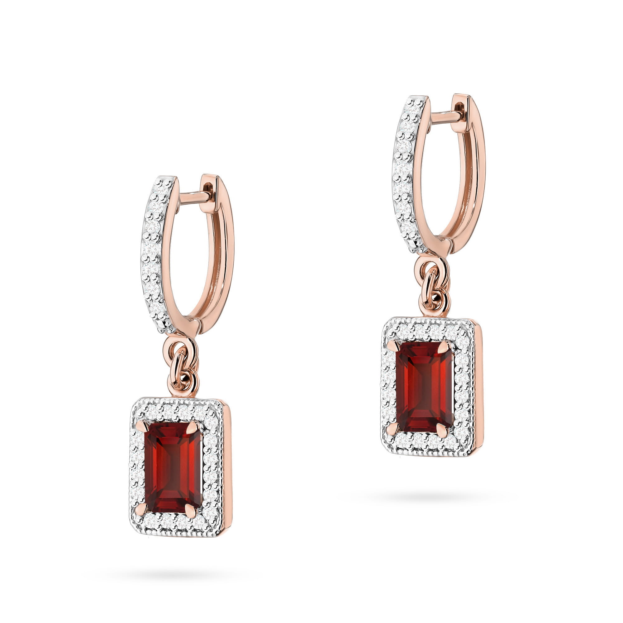 Kolczyki Granat 2 x 0,70ct różowe złoto 1 Kolczyki K0422 Granat 2 x 0