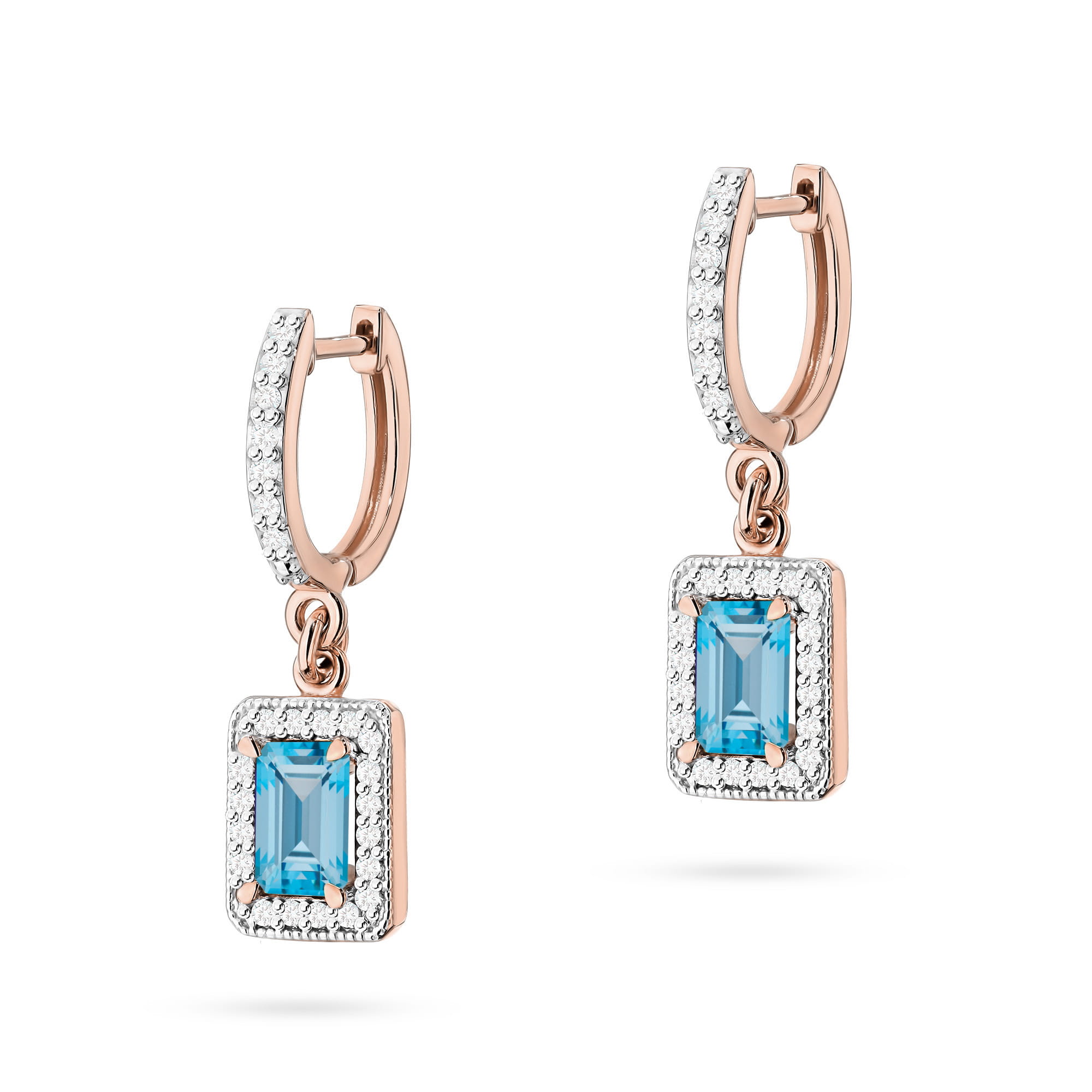 Kolczyki Topaz 2 x 0,65ct różowe złoto 1 Kolczyki K0422 Topaz 2 x 0