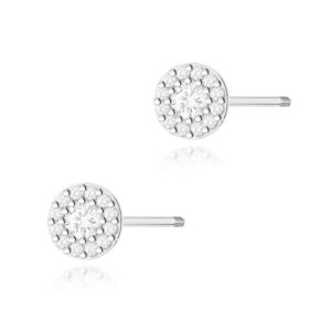 Kolczyki K0443 z diamentami białe złoto sztyft zakręcany Jubiler Kraków BigDIAMOND