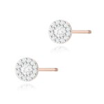 Kolczyki K0443 z diamentami różowe złoto sztyft zakręcany Jubiler Kraków BigDIAMOND
