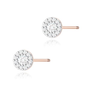 Kolczyki K0443 z diamentami różowe złoto sztyft zakręcany Jubiler Kraków BigDIAMOND