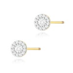 Kolczyki K0443 z diamentami żółte złoto sztyft zakręcany Jubiler Kraków BigDIAMOND