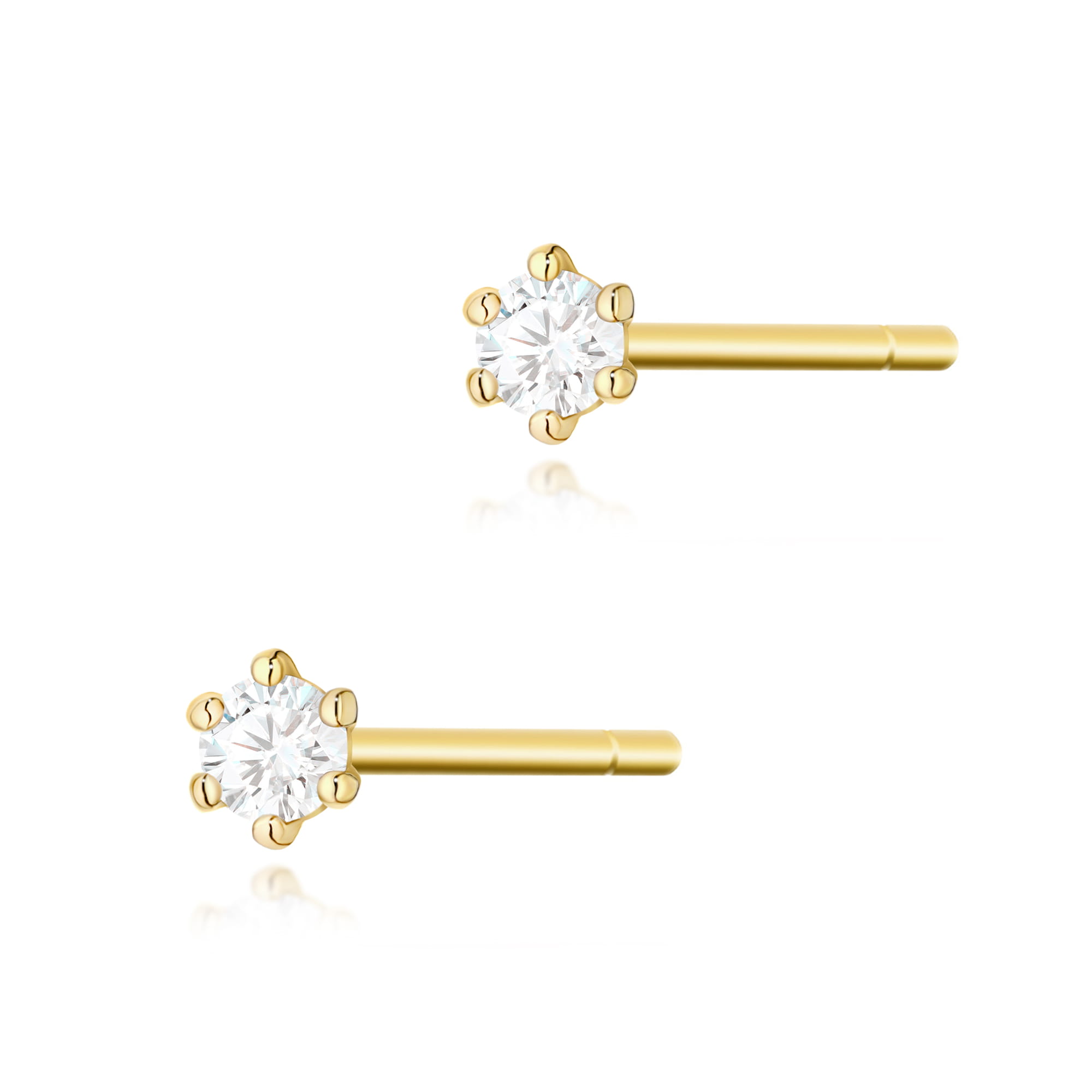 Kolczyki Diament 2 x 0,04ct żółte złoto 1 Kolczyki K0501 Diament 2 x 0