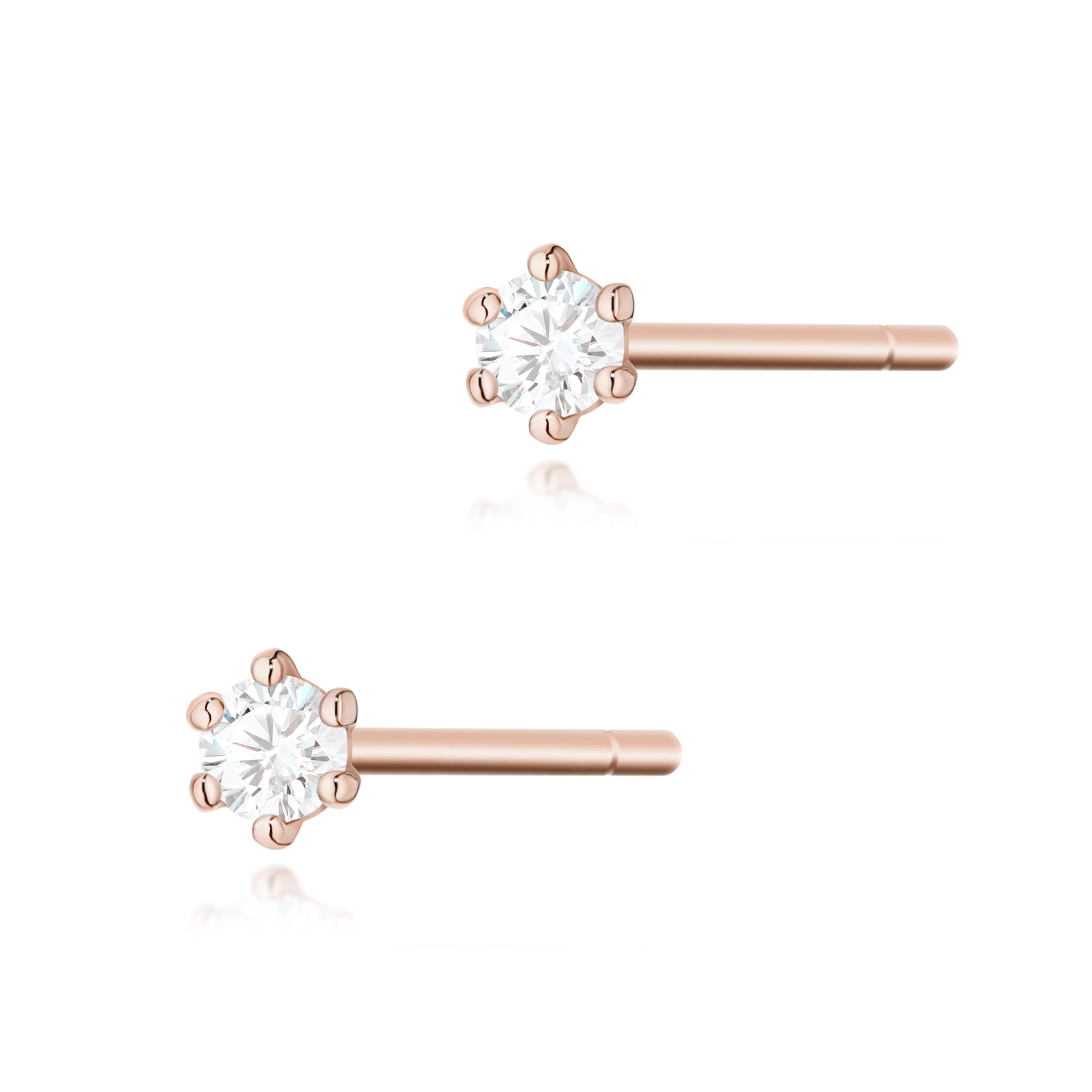 Kolczyki Diament 2 x 0,05ct różowe złoto 1 Kolczyki K0501 Diament 2 x 0
