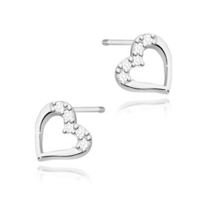Kolczyki K0503 z diamentami białe złoto sztyft zakręcany Jubiler Kraków BigDIAMOND