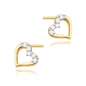 Kolczyki K0503 z diamentami żółte złoto Jubiler Kraków BigDIAMOND