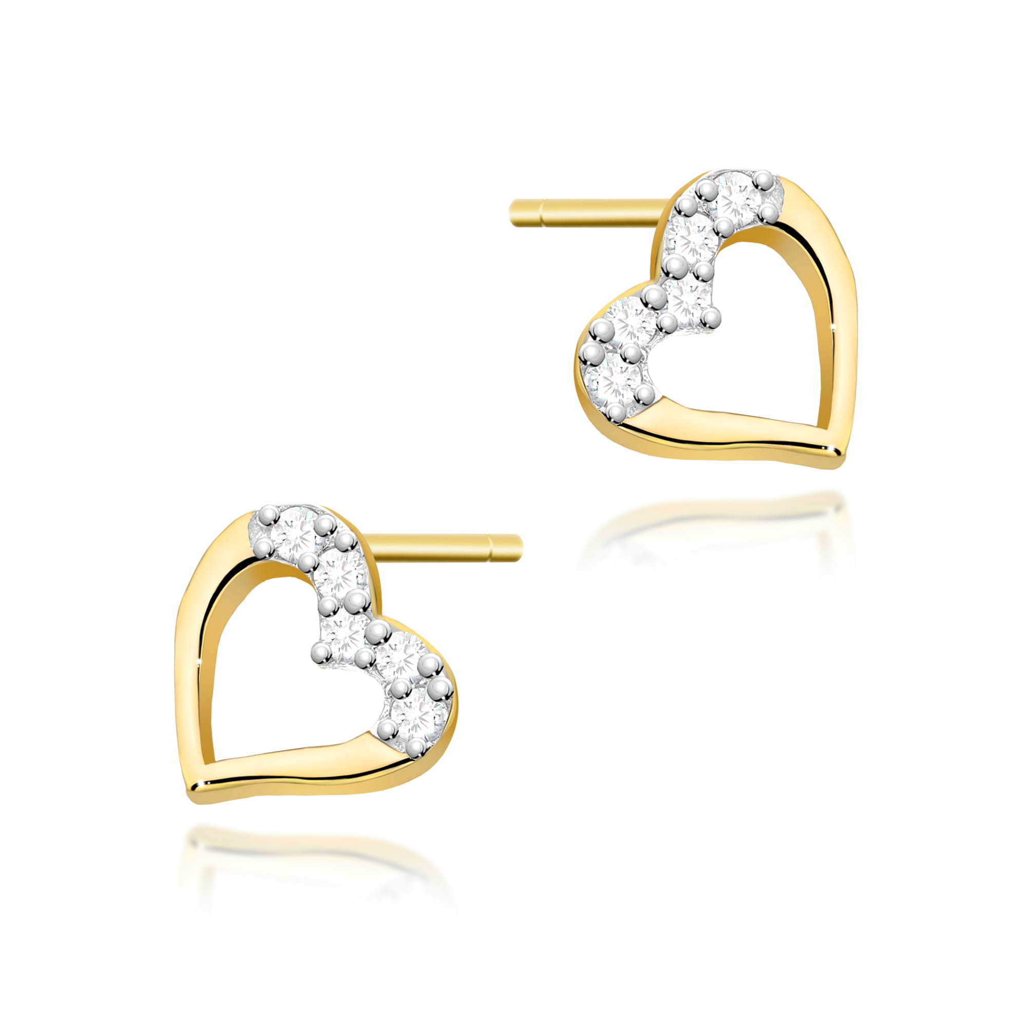 Kolczyki z diamentami żółte złoto 1 Kolczyki K0503 z diamentami żółte złoto Jubiler Kraków BigDIAMOND