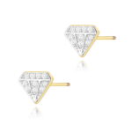Kolczyki K0504 z diamentami żółte złoto sztyft zakręcany Jubiler Kraków BigDIAMOND