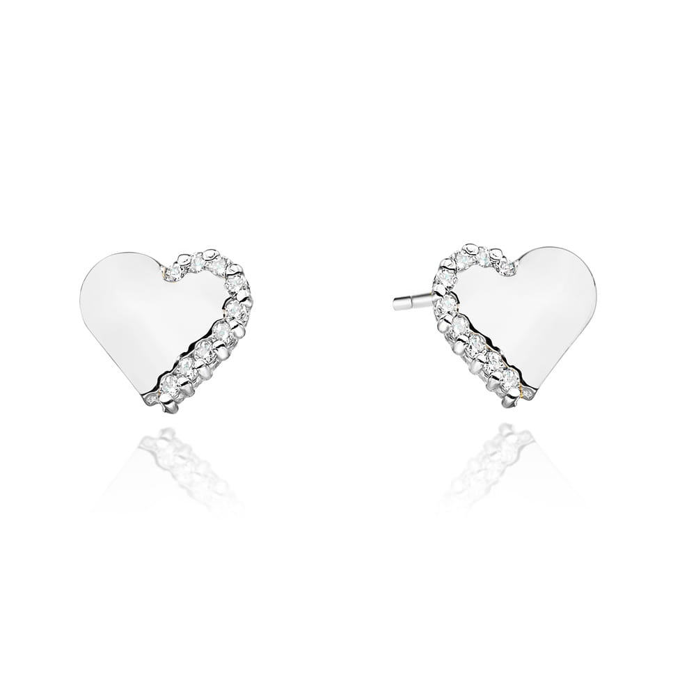 Kolczyki z diamentami białe złoto 1 Kolczyki K0505 z diamentami białe złoto Jubiler Kraków BigDIAMOND
