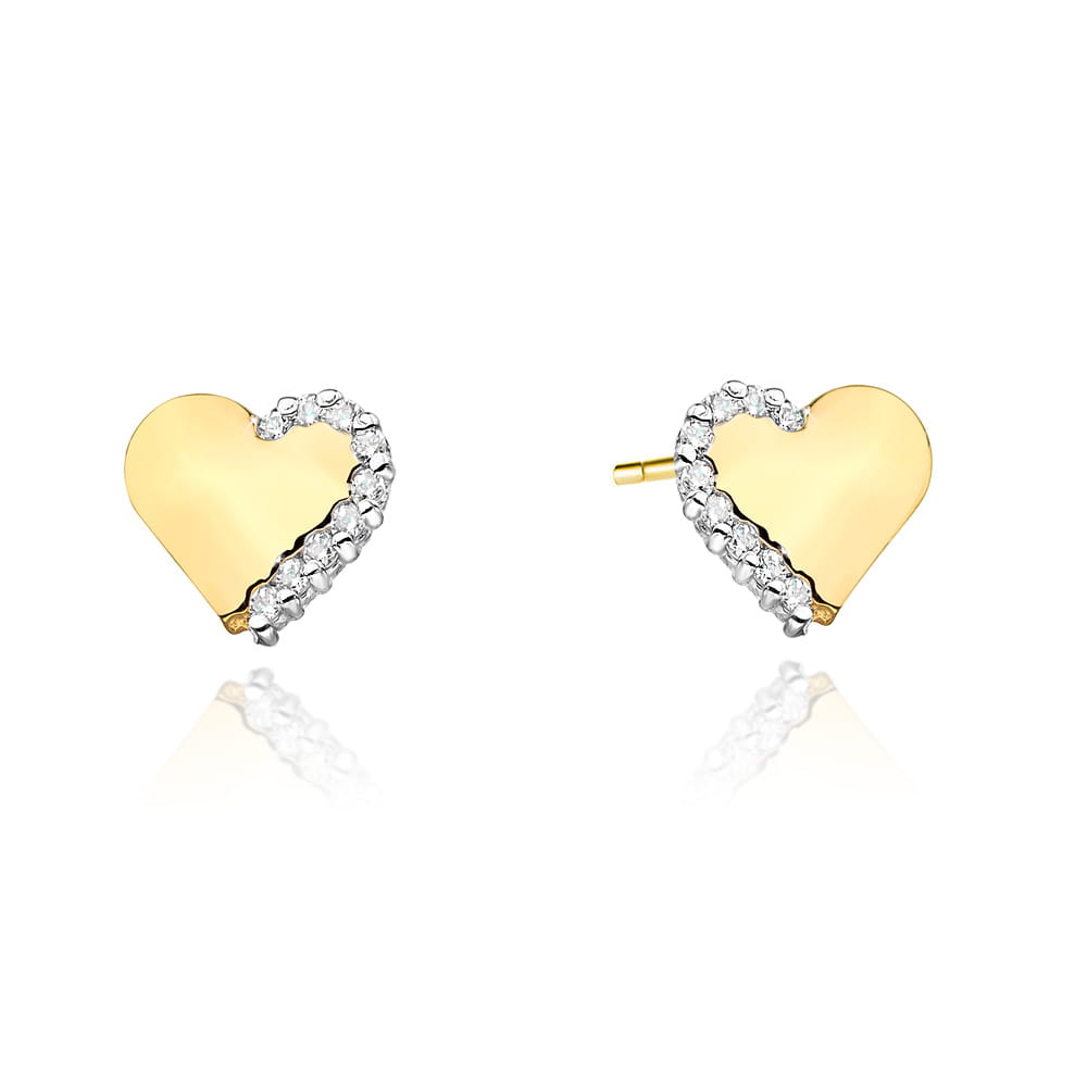 Kolczyki z diamentami żółte złoto 1 Kolczyki K0505 z diamentami żółte złoto Jubiler Kraków BigDIAMOND