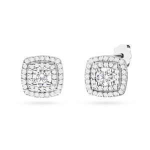 Kolczyki K0506 z diamentami laboratoryjnymi białe złoto Jubiler Kraków BigDIAMOND