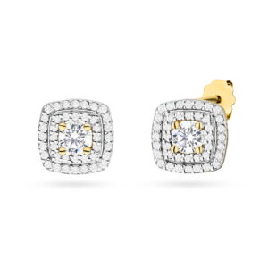 Kolczyki K0506 z diamentami laboratoryjnymi żółte złoto Jubiler Kraków BigDIAMOND