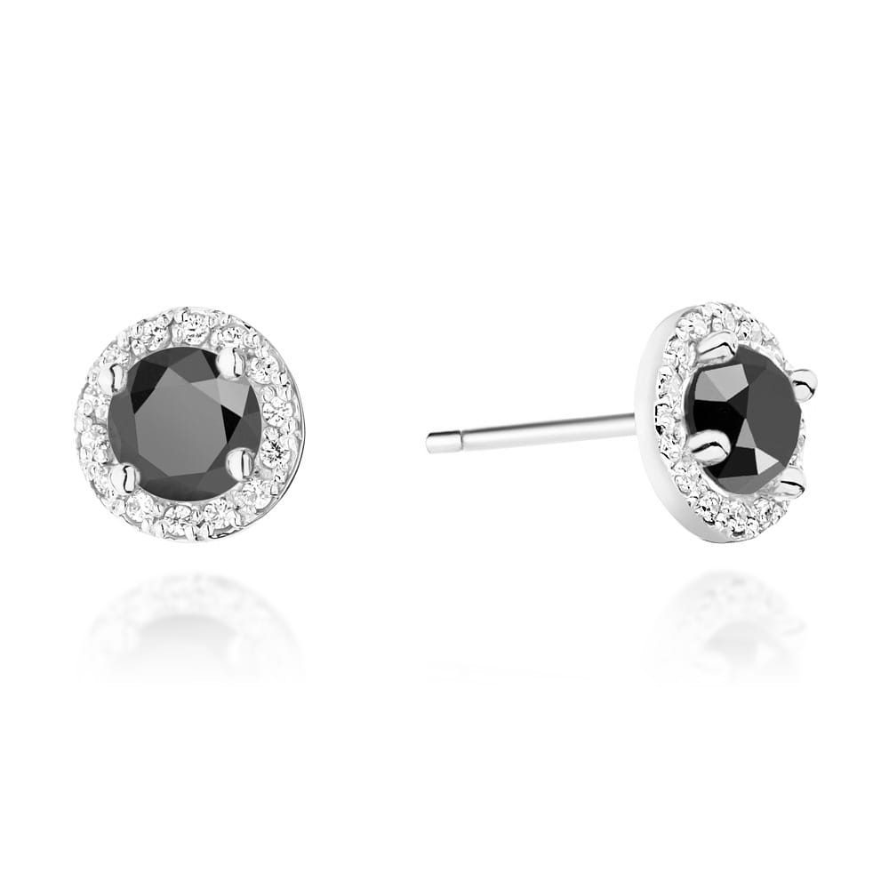 Kolczyki Czarny Diament 2 x 0,50ct białe złoto 1 Kolczyki K0509 Czarny Diament 2 x 0