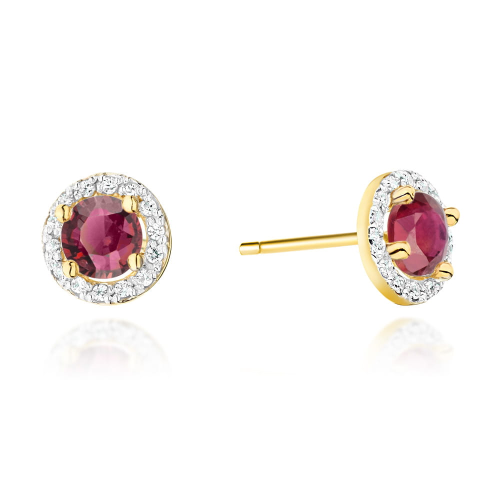 Kolczyki Rubin 2 x 0,60ct żółte złoto 1 Kolczyki K0509 Rubin 2 x 0