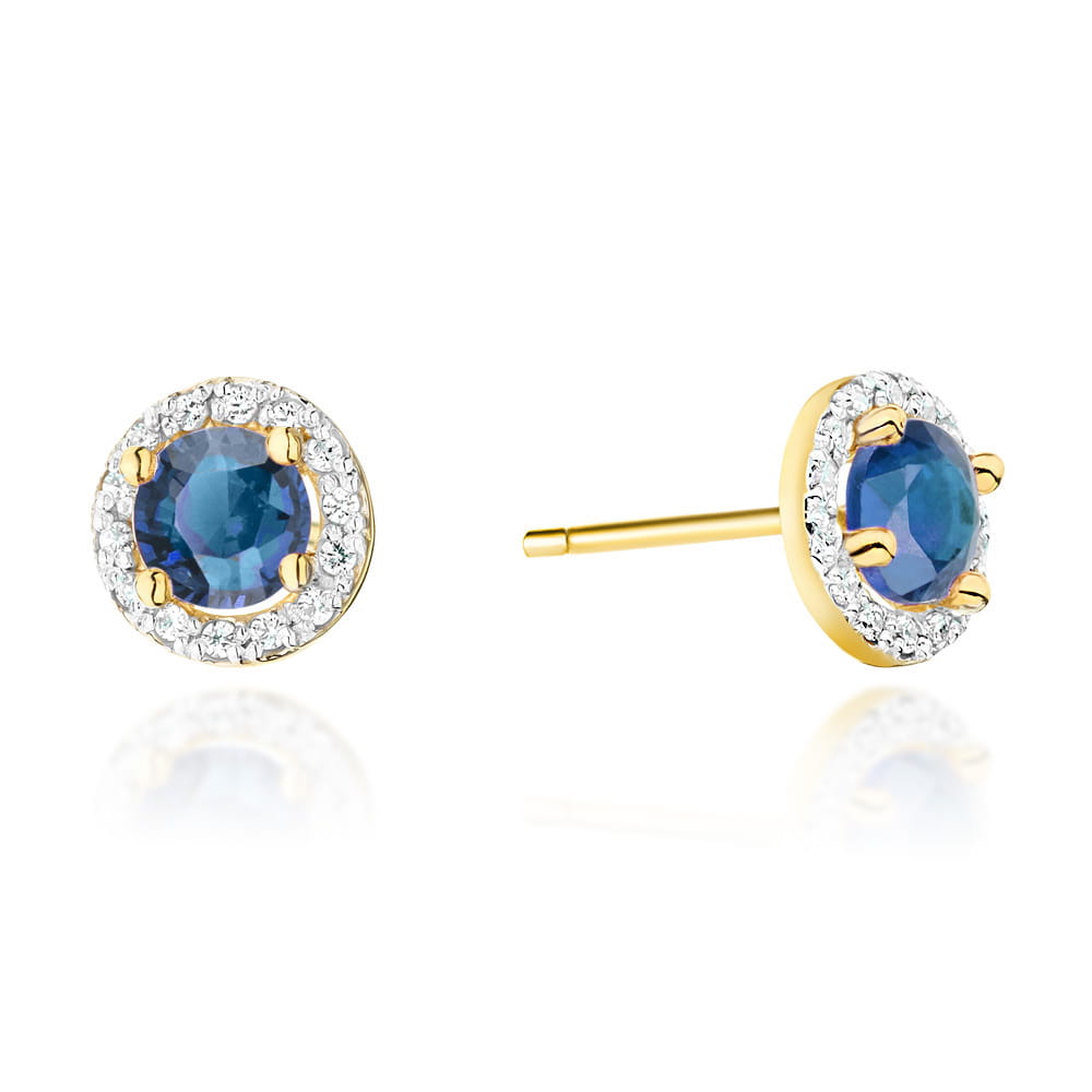 Kolczyki Szafir 2 x 0,50ct żółte złoto 1 Kolczyki K0509 Szafir 2 x 0