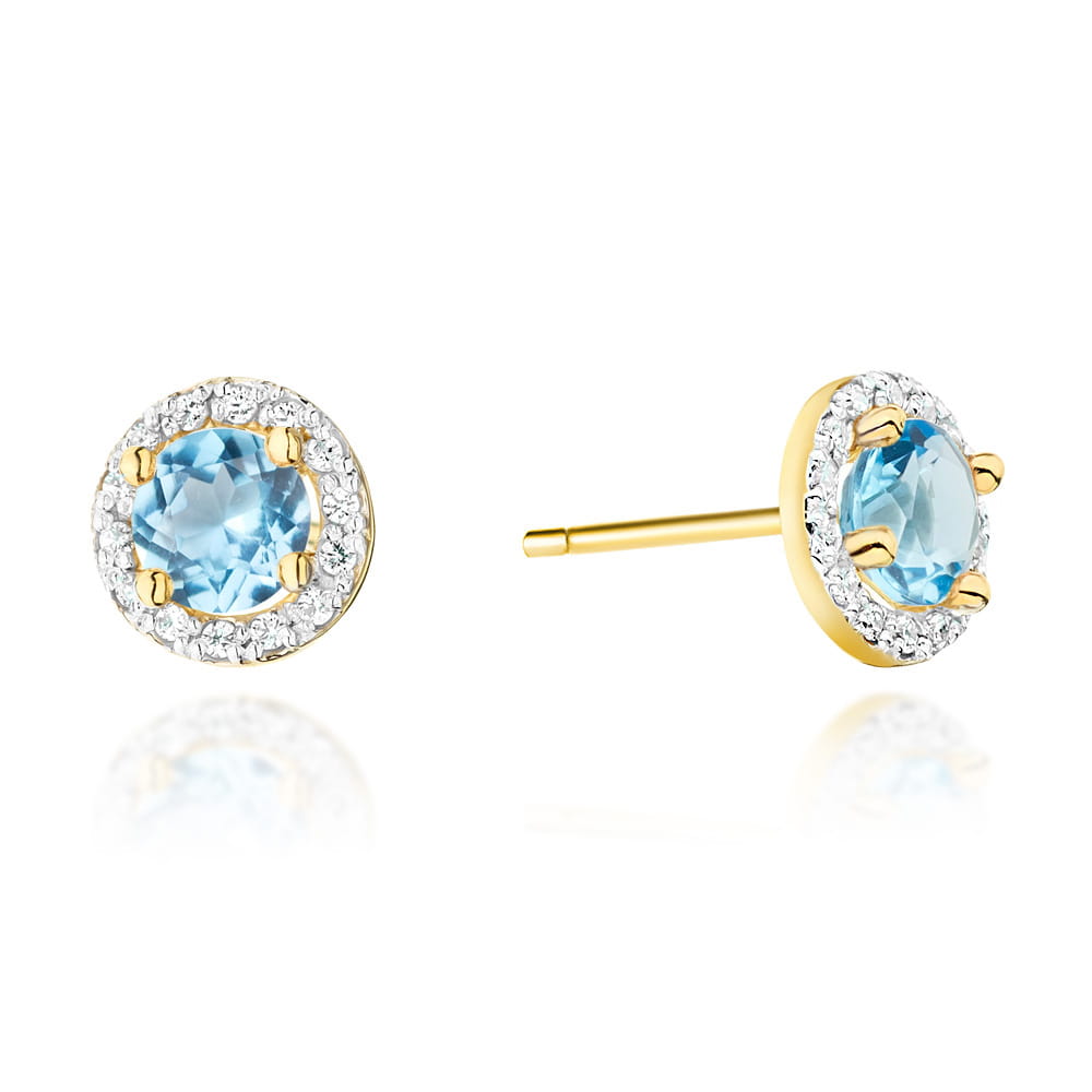 Kolczyki Topaz 2 x 0,60ct żółte złoto 1 Kolczyki K0509 Topaz 2 x 0