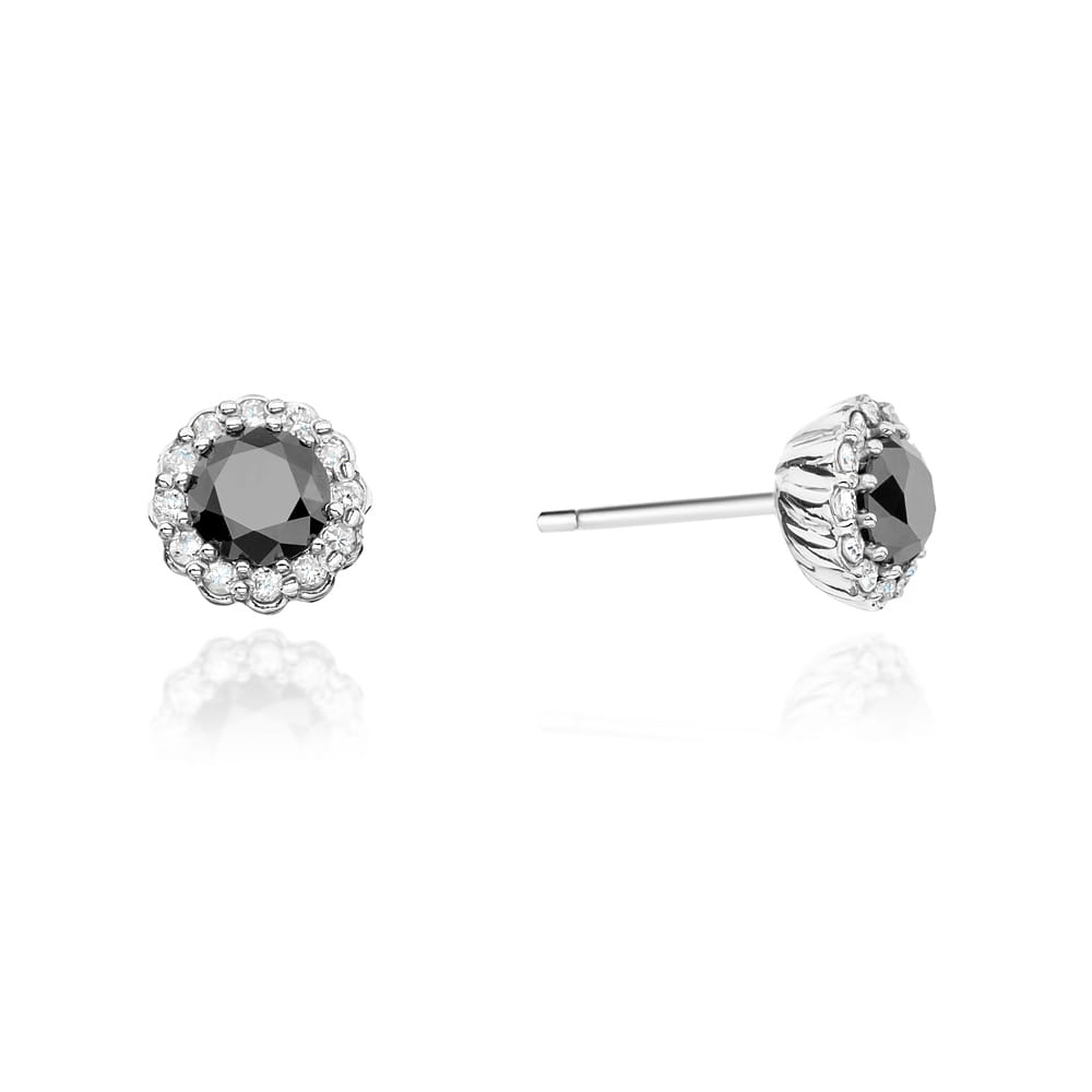 Kolczyki Czarny Diament 2 x 0,50ct białe złoto 1 Kolczyki K0510 Czarny Diament 2 x 0