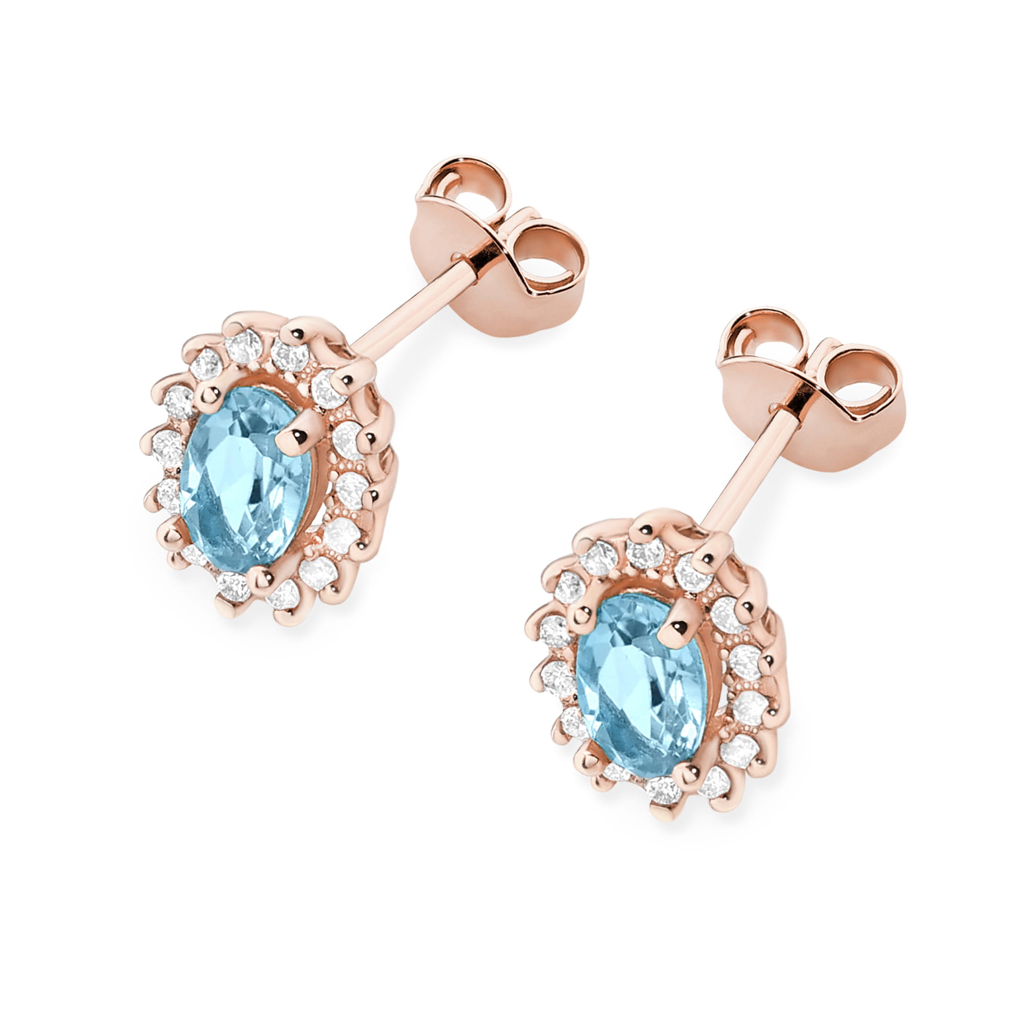 Kolczyki Topaz 2 x 0,50ct różowe złoto 2 50ct różowe złoto Jubiler Kraków BigDIAMOND