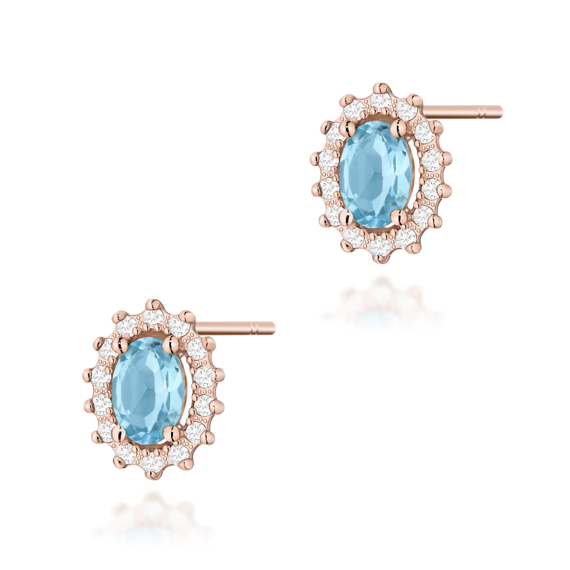 Kolczyki Topaz 2 x 0,50ct różowe złoto 1 Kolczyki K0514 Topaz 2 x 0