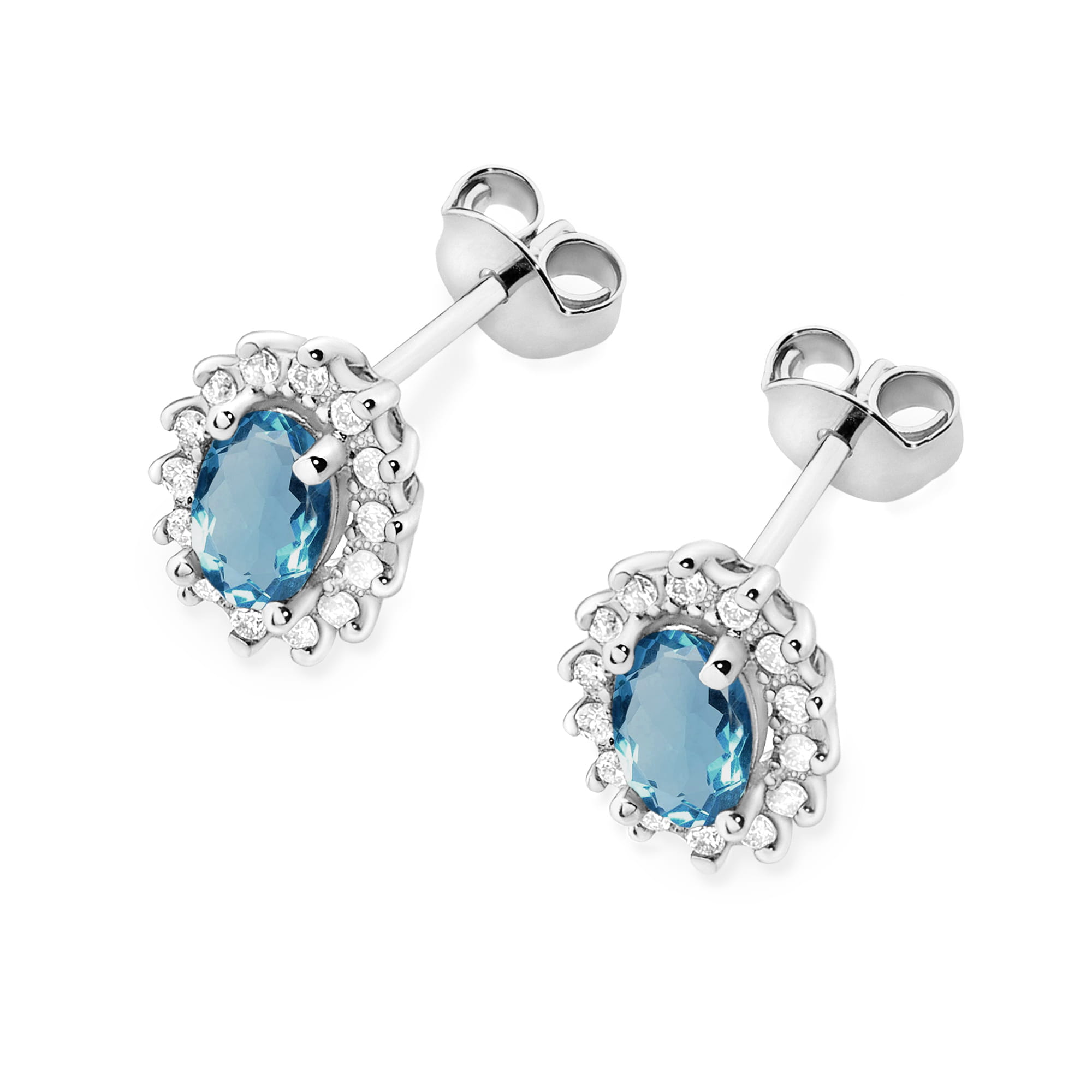 Kolczyki Topaz London Blue 2 x 0,50ct białe złoto 2 50ct białe złoto Jubiler Kraków BigDIAMOND